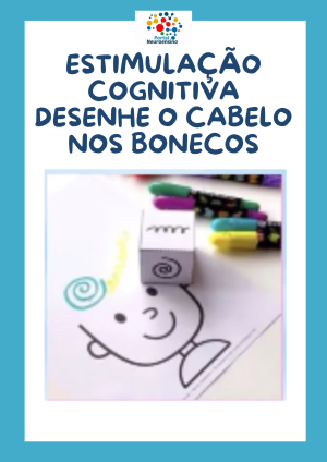 Estimulação cognitiva desenhe o cabelo nos bonecos