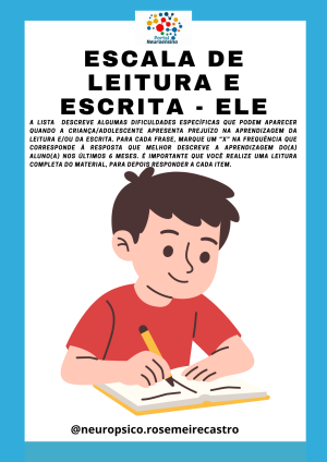 ESCALA DE LEITURA E ESCRITA - ELE  Versão Professores