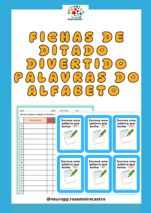 Fichas de ditado  divertido PALAVRAS DO ALFABETO