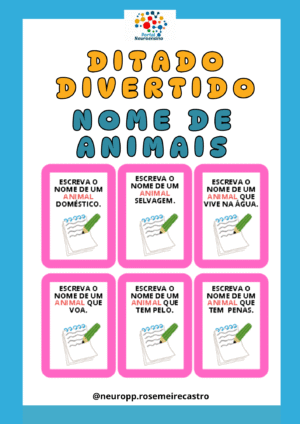 Ditado divertido nome de animais