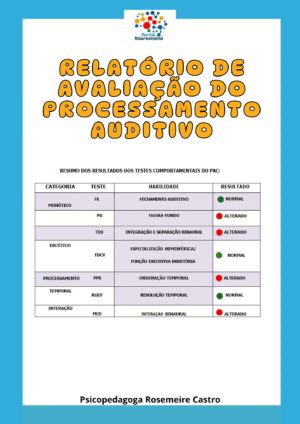 Relatório de avaliação do processamento auditivo
